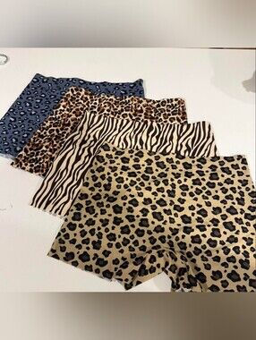 Women’s Animal Print Stretch Bike Shorts - Leopard & Zebra Patterns